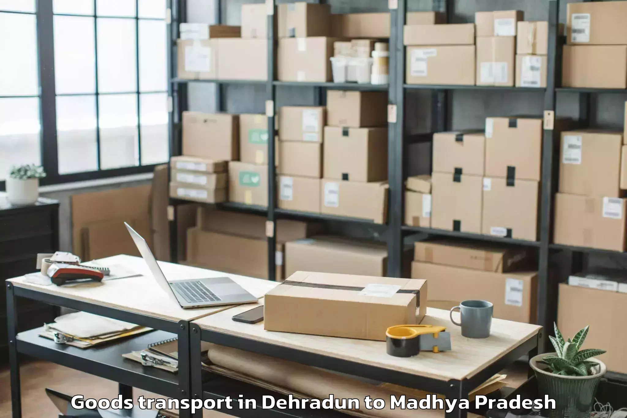 Quality Dehradun to Khajuraho Airport Hjr Goods Transport